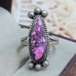 Cherry Blossom Turquoise Size US 8 925 Sterling Matt Finish Ring (RS45-18)