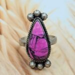Cherry Blossom Turquoise Size US 8 925 Sterling Matt Finish Ring (RS45-20)