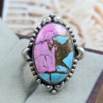 Cotton Candy Turquoise Size US 8 925 Sterling Matt Finish Ring (RS45-41)