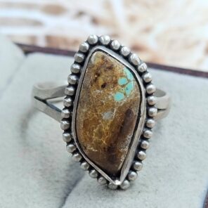 Mine 8 Turquoise Size US 10 925 Sterling Matt Finish Ring (RS45-55)