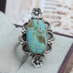 Mine 8 Turquoise Size US 9 925 Sterling Matt Finish Ring (RS45-57)