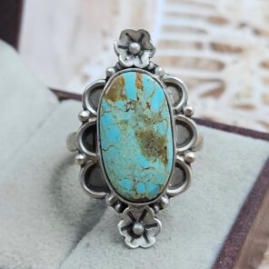 Mine 8 Turquoise Size US 9 925 Sterling Matt Finish Ring (RS45-57)
