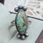 Mine 8 Turquoise Size US 6 925 Sterling Matt Finish Ring (RS45-74)