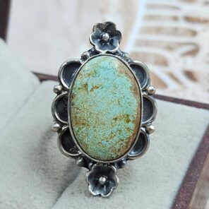 Mine 8 Turquoise Size US 8 925 Sterling Matt Finish Ring (RS45-64)