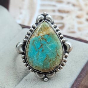 Mine 8 Turquoise Size US 8 925 Sterling Matt Finish Ring (RS45-66)