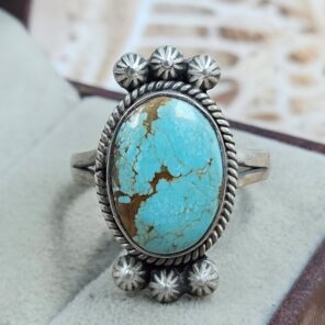 Mine 8 Turquoise Size US 10 925 Sterling Matt Finish Ring (RS45-54)