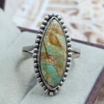 Mine 8 Turquoise Size US 9 925 Sterling Matt Finish Ring (RS45-58)