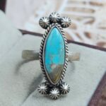 Mine 8 Turquoise Size US 9 925 Sterling Matt Finish Ring (RS45-60)