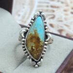 Mine 8 Turquoise Size US 8 925 Sterling Matt Finish Ring (RS45-62)