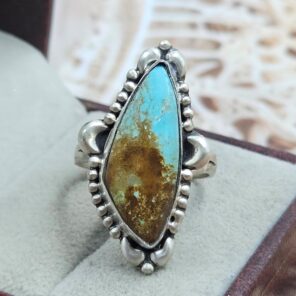 Mine 8 Turquoise Size US 8 925 Sterling Matt Finish Ring (RS45-62)
