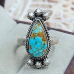 Mine 8 Turquoise Size US 8 925 Sterling Matt Finish Ring (RS45-61)