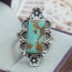 Mine 8 Turquoise Size US 9 925 Sterling Matt Finish Ring (RS45-59)