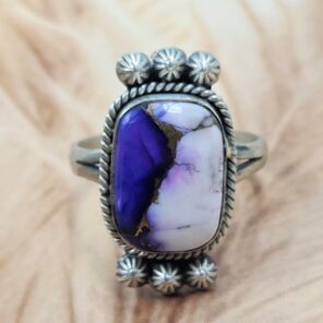 Purple Rose Dahlia Turquoise Size US 11 925 Sterling Matt Finish Ring (RS45-92)