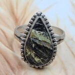 Black Jack Turquoise Size US 11 925 Sterling Matt Finish Ring (RS45-94)
