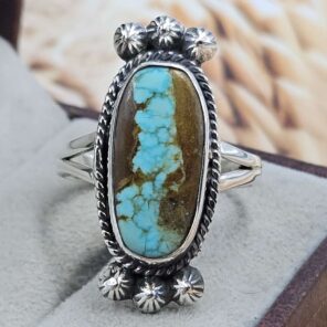 Mine 8 Turquoise Size US 11 925 Sterling Silver Ring (RS67-254)