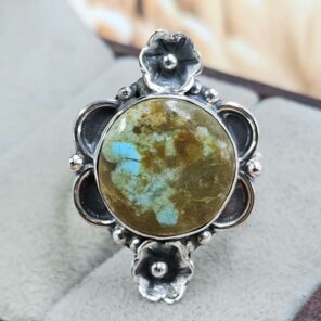 Mine 8 Turquoise Size US 7 925 Sterling Silver Ring (RS67-263)