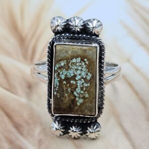 Mine 8 Turquoise Size US 9 925 Sterling Silver Ring (RS67-273)