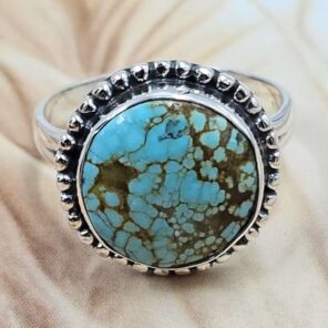 Mine 8 Turquoise Size US 10 925 Sterling Silver Ring (RS67-281)