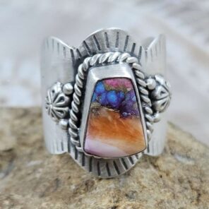 Pink Dahlia Turquoise Matt Finish Size US 6 925 Sterling Silver Ring (REXT80-46)
