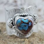 Pink Dahlia Turquoise Matt Finish Size US 11 925 Sterling Silver Ring (REXT80-52)