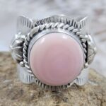 Pink Queen Conch Matt Finish Size US 7 925 Sterling Silver Ring (REXT80-58)