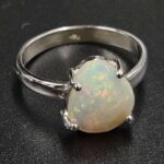 Ethiopian Opal Rose Cut Size US 8 925 Sterling Silver Ring (REXT80-96)
