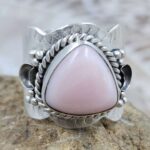 Pink Queen Conch Matt Finish Size US 7 925 Sterling Silver Ring (REXT80-59)