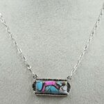 Cotton Candy Turquoise 925 Sterling Silver Necklace (REXT129-4)