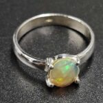 Ethiopian Opal Carved 925 Sterling Silver Ring (REXT80-81)
