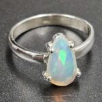 Ethiopian Opal Rose Cut Size US 8 925 Sterling Silver Ring (REXT80-97)