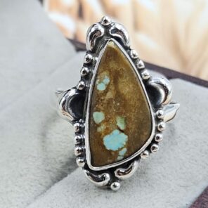 Mine 8 Turquoise Size US 9 925 Sterling Silver Ring (RS67-276)