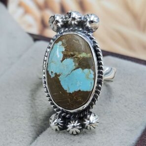 Mine 8 Turquoise Size US 6 925 Sterling Silver Ring (RS67-256)