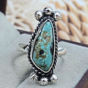 Mine 8 Turquoise Size US 9 925 Sterling Silver Ring (RS67-275)