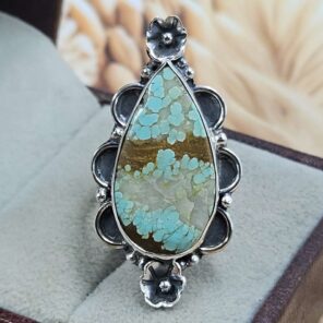 Mine 8 Turquoise Size US 6 925 Sterling Silver Ring (RS67-257)