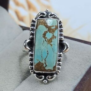 Mine 8 Turquoise Size US 7 925 Sterling Silver Ring (RS67-266)