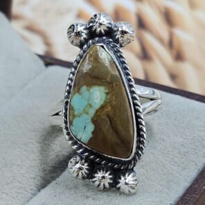 Mine 8 Turquoise Size US 6 925 Sterling Silver Ring (RS67-258)