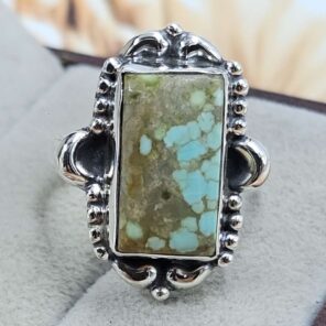Mine 8 Turquoise Size US 8 925 Sterling Silver Ring (RS67-267)