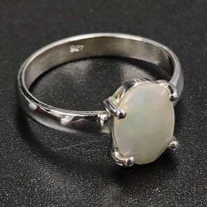 Ethiopian Opal Rose Cut 925 Sterling Silver Ring (REXT80-101)