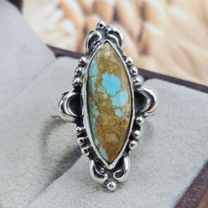 Mine 8 Turquoise Size US 6 925 Sterling Silver Ring (RS67-259)