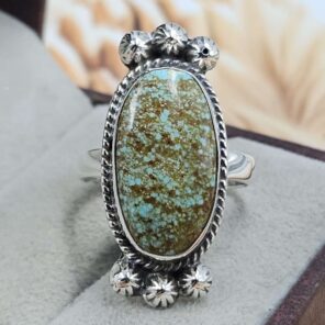 Mine 8 Turquoise Size US 8 925 Sterling Silver Ring (RS67-269)