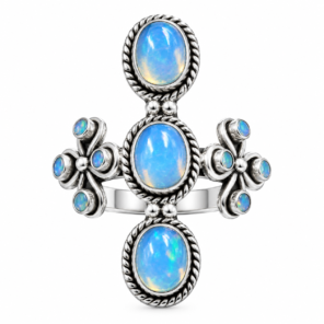 Ethiopian Opal 925 Sterling Silver Ring (RS34-256)