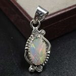 Ethiopian Opal Carved 925 Sterling Silver Pendant (REXT80-66)
