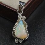 Ethiopian Opal Carved 925 Sterling Silver Pendant (REXT80-71)