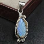 Ethiopian Opal Carved 925 Sterling Silver Pendant (REXT80-76)